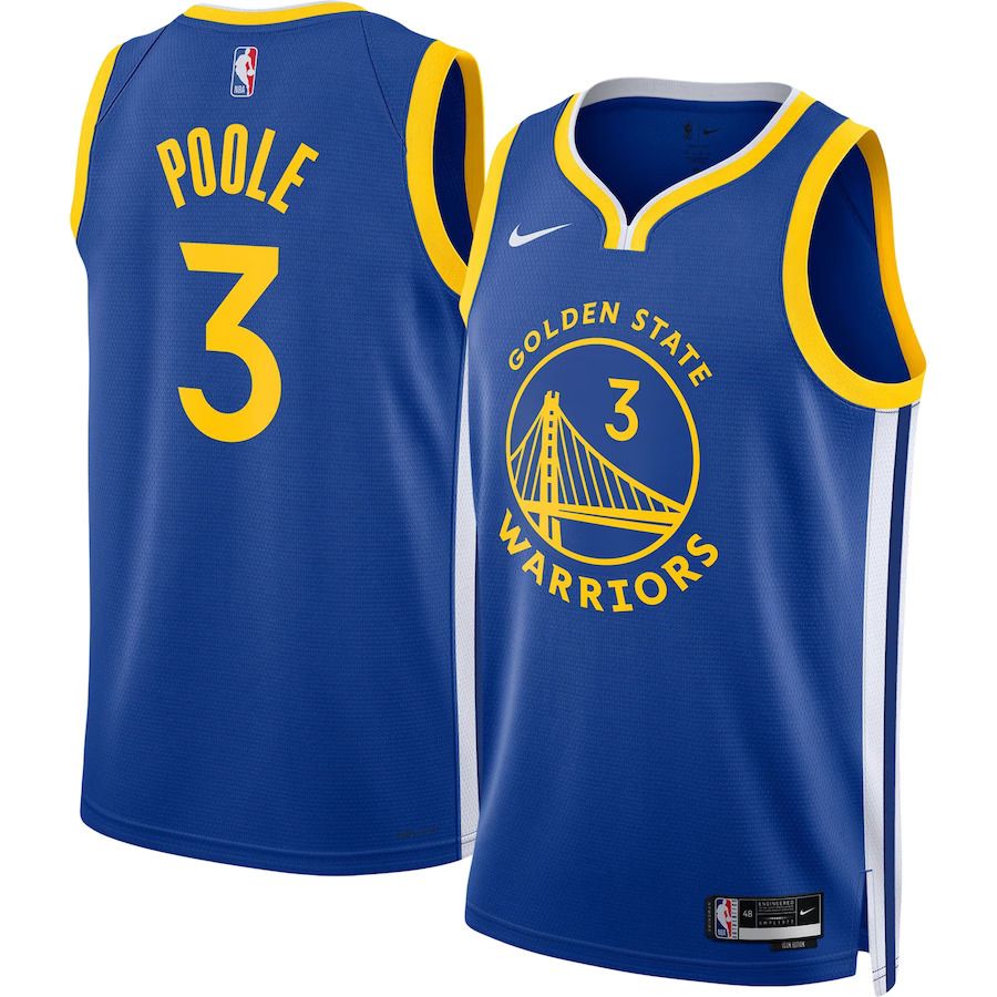 Men Golden State Warriors #3 Jordan Poole Nike Royal 2022-23 Swingman NBA Jerseys
